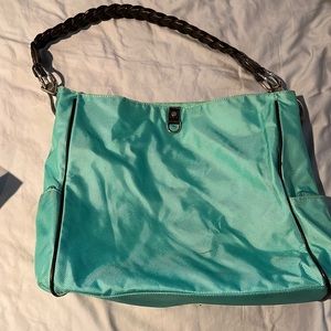 Large Teal/Seafoam Tote with LOTS of zippered pockets